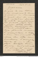 Nachlass Franz Steindachner, Brief von Alberto Perugia an Franz Steindachner (08.05.1881), Inv.Nr. 392.08, Seite 1